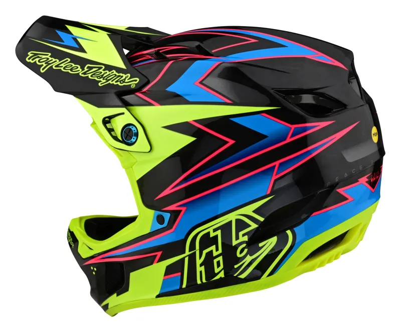 Troy Lee Designs D4 Carbon Full Face MIPS MTB Helmet Volt Black/Flo Yellow-2