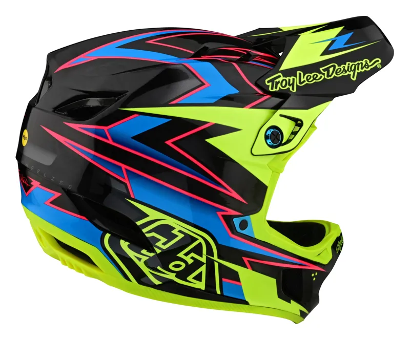 Troy Lee Designs D4 Carbon Full Face MIPS MTB Helmet Volt Black/Flo Yellow-4