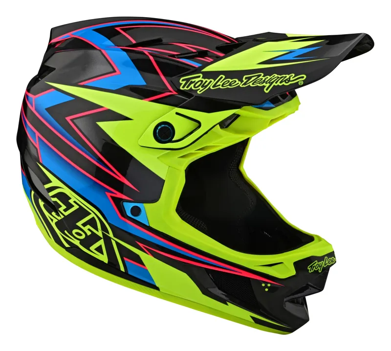 Troy Lee Designs D4 Carbon Full Face MIPS MTB Helmet Volt Black/Flo Yellow-6