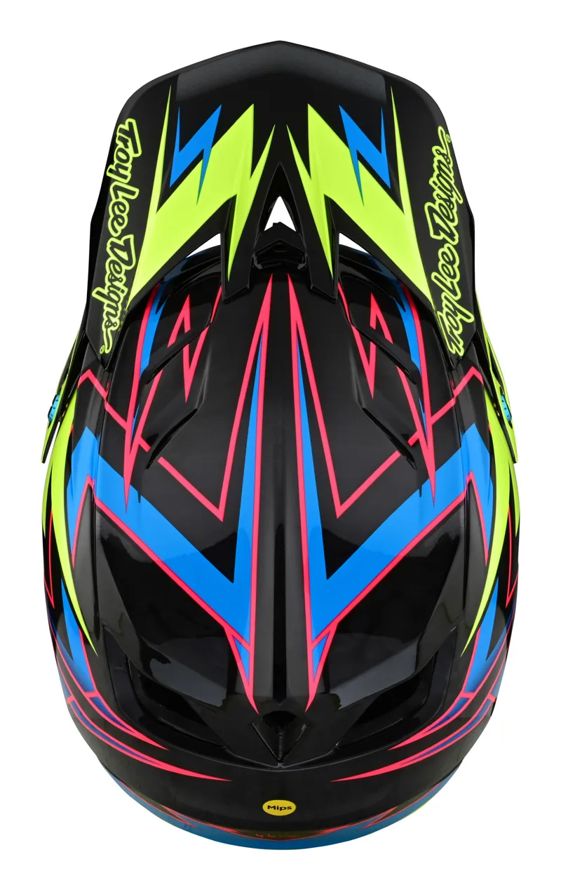 Troy Lee Designs D4 Carbon Full Face MIPS MTB Helmet Volt Black/Flo Yellow-7