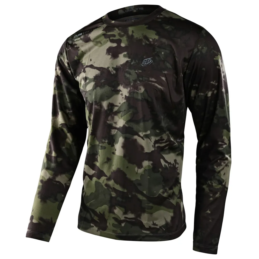 Image of Troy Lee Designs Flowline LS MTB Jersey Covert Army Green