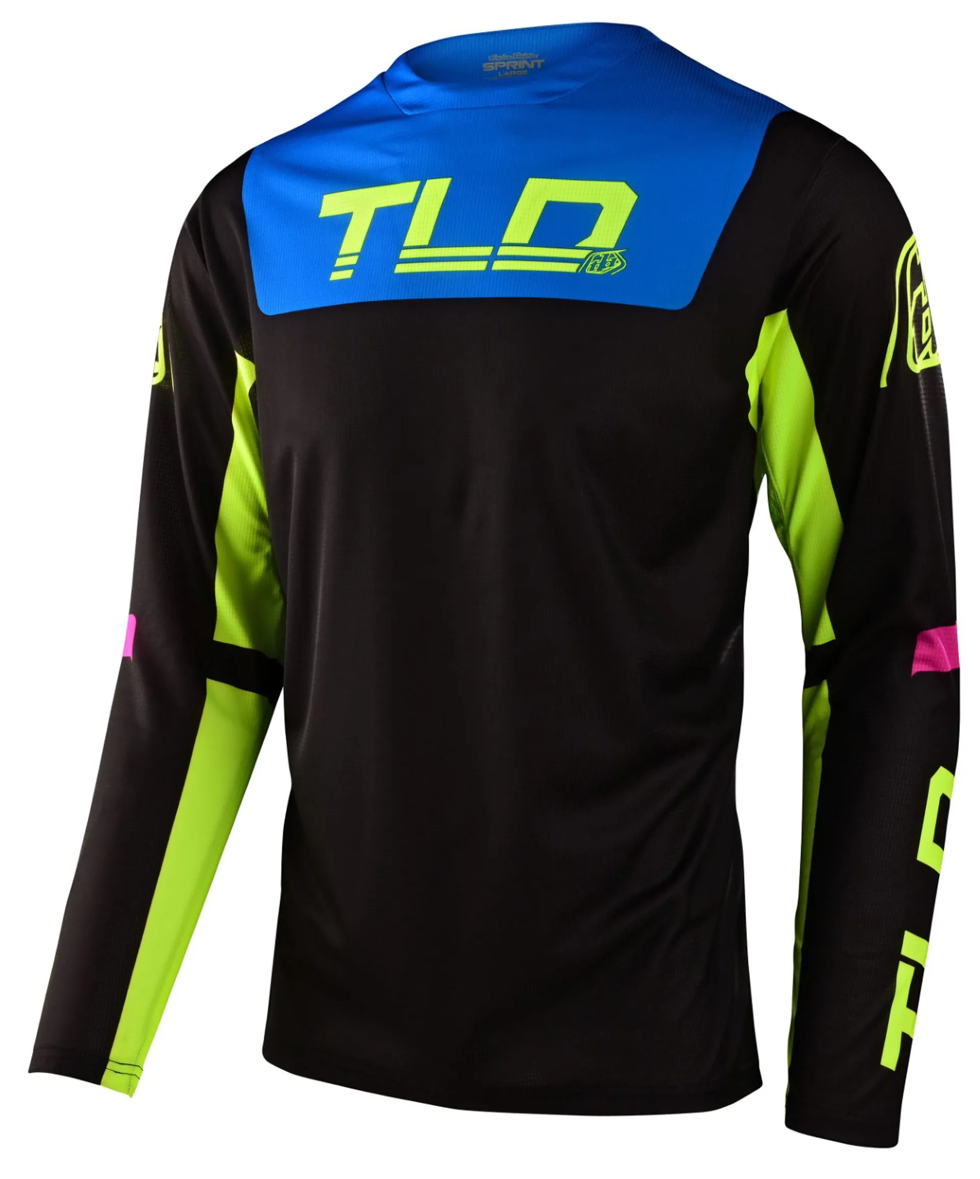 Troy Lee Designs SE Pro Fractura Jersey - Long Sleeve Motocross & Dirt Bike Riding Gear For Men (Navy/Red, Large)