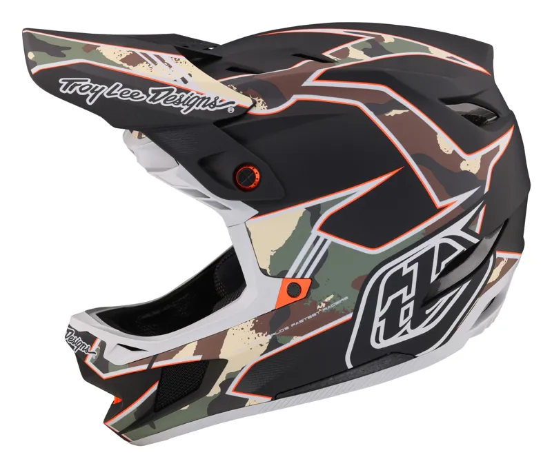 Troy Lee Designs D4 Composite Full Face MIPS MTB Helmet Matrix Camo Army Green-1