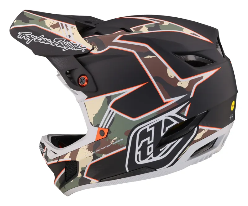 Troy Lee Designs D4 Composite Full Face MIPS MTB Helmet Matrix Camo Army Green-2