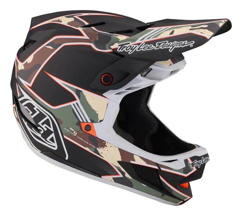 Troy Lee Designs D4 Composite Full Face MIPS MTB Helmet Matrix Camo Army Green-6