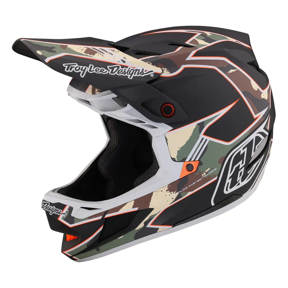 Image of Troy Lee Designs D4 Composite Full Face MIPS MTB Helmet Matrix Camo Army Green