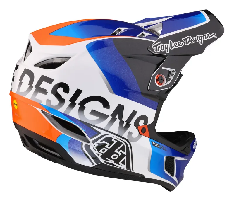 Troy Lee Designs D4 Composite Full Face MIPS MTB Helmet Qualifier White/Blue-4