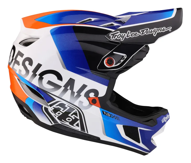 Troy Lee Designs D4 Composite Full Face MIPS MTB Helmet Qualifier White/Blue-5