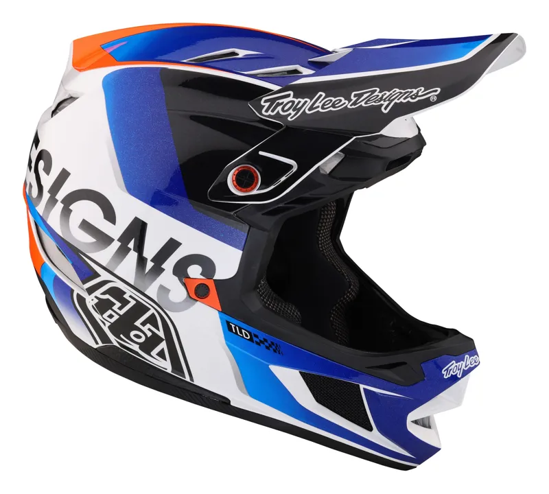 Troy Lee Designs D4 Composite Full Face MIPS MTB Helmet Qualifier White/Blue-6