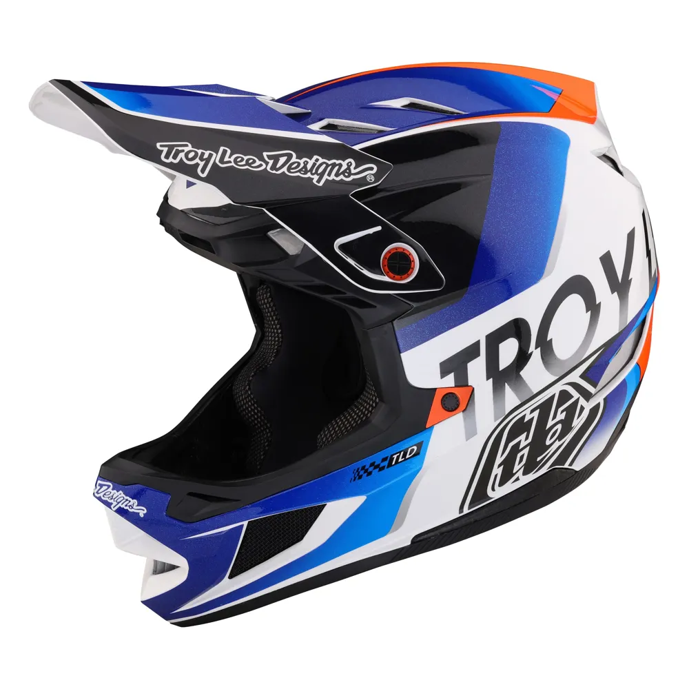 Image of Troy Lee Designs D4 Composite Full Face MIPS MTB Helmet Qualifier White/Blue