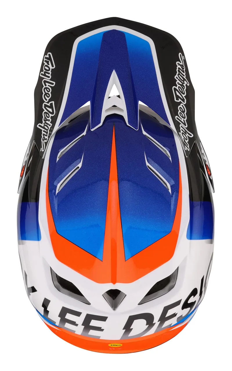 Troy Lee Designs D4 Composite Full Face MIPS MTB Helmet Qualifier White/Blue-7