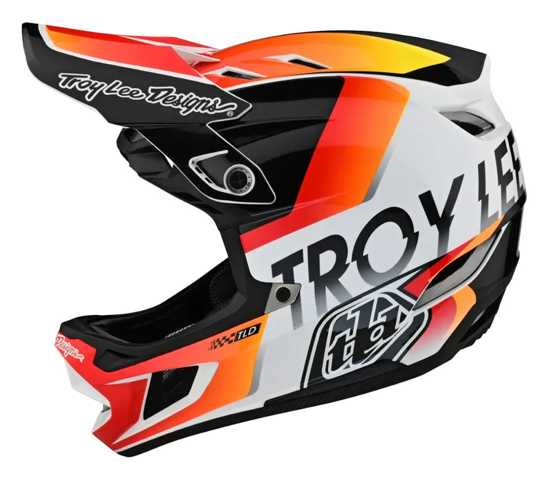 Troy Lee Designs D4 Composite Full Face MIPS MTB Helmet Qualifier White/Orange-1