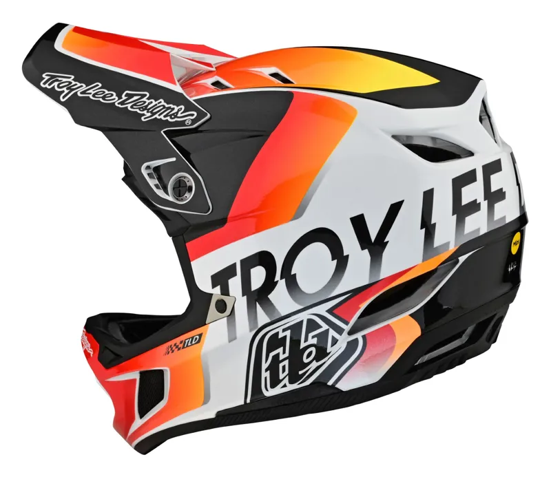 Troy Lee Designs D4 Composite Full Face MIPS MTB Helmet Qualifier White/Orange-2