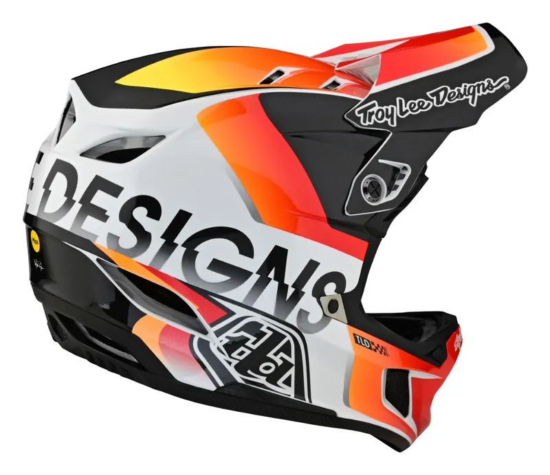Troy Lee Designs D4 Composite Full Face MIPS MTB Helmet Qualifier White/Orange-4