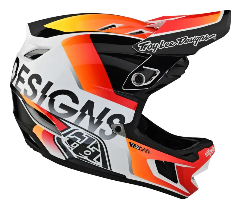 Troy Lee Designs D4 Composite Full Face MIPS MTB Helmet Qualifier White/Orange-5