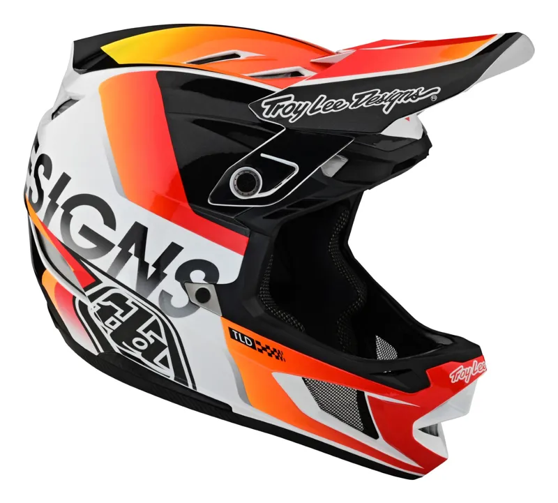 Troy Lee Designs D4 Composite Full Face MIPS MTB Helmet Qualifier White/Orange-6