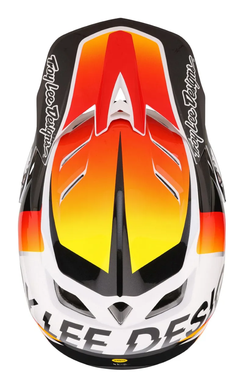 Troy Lee Designs D4 Composite Full Face MIPS MTB Helmet Qualifier White/Orange-7