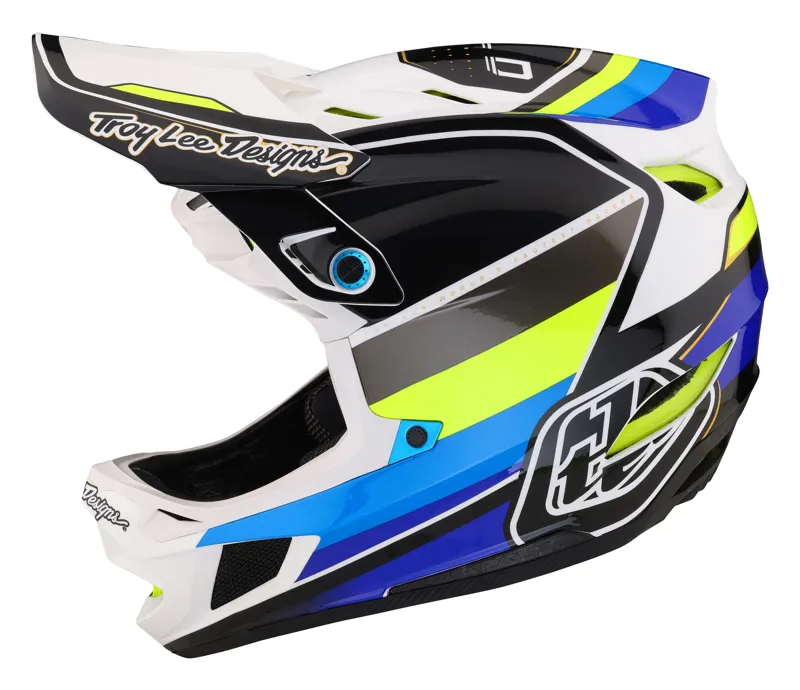 Troy Lee Designs D4 Composite Full Face MIPS MTB Helmet Reverb White/Blue-1
