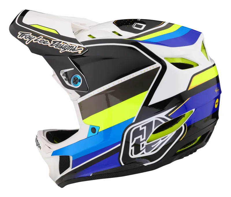 Troy Lee Designs D4 Composite Full Face MIPS MTB Helmet Reverb White/Blue-2