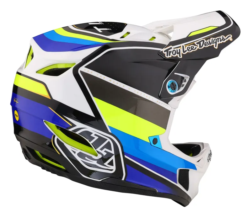 Troy Lee Designs D4 Composite Full Face MIPS MTB Helmet Reverb White/Blue-4