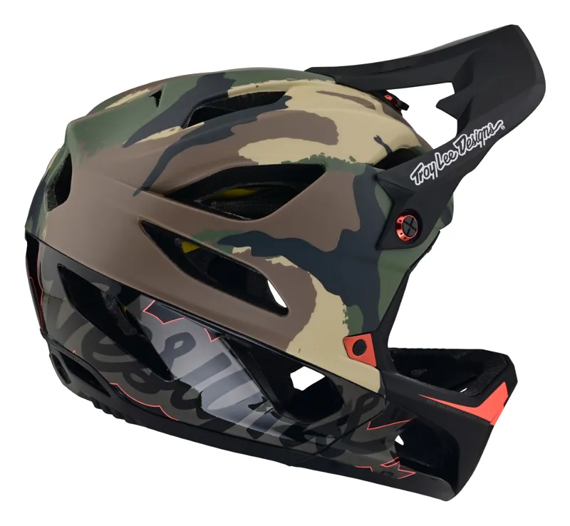 Troy Lee Designs Stage MIPS Full Face Helmet Signature Camo Army Green-4