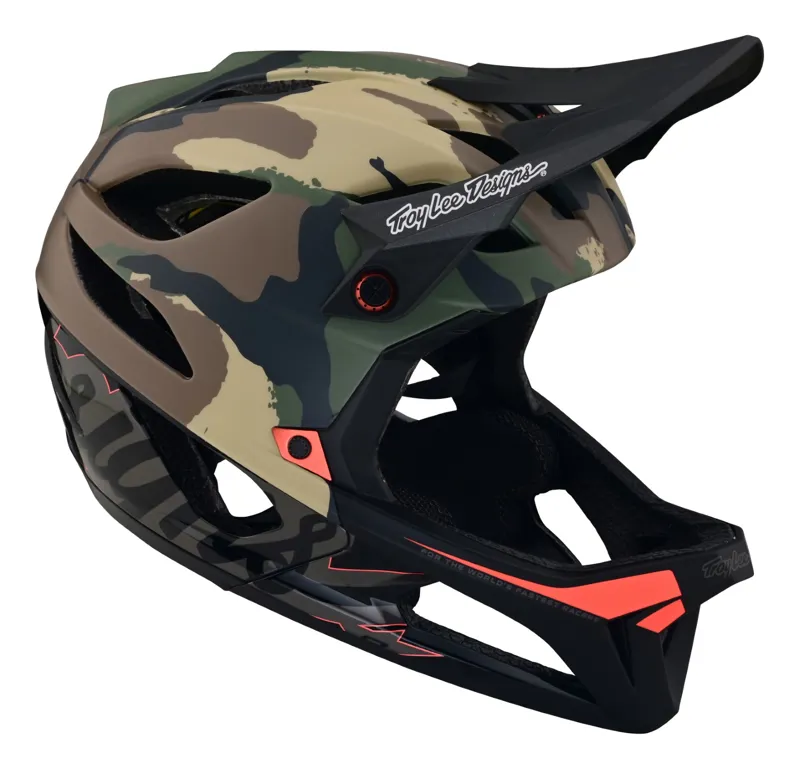 Troy Lee Designs Stage MIPS Full Face Helmet Signature Camo Army Green-6