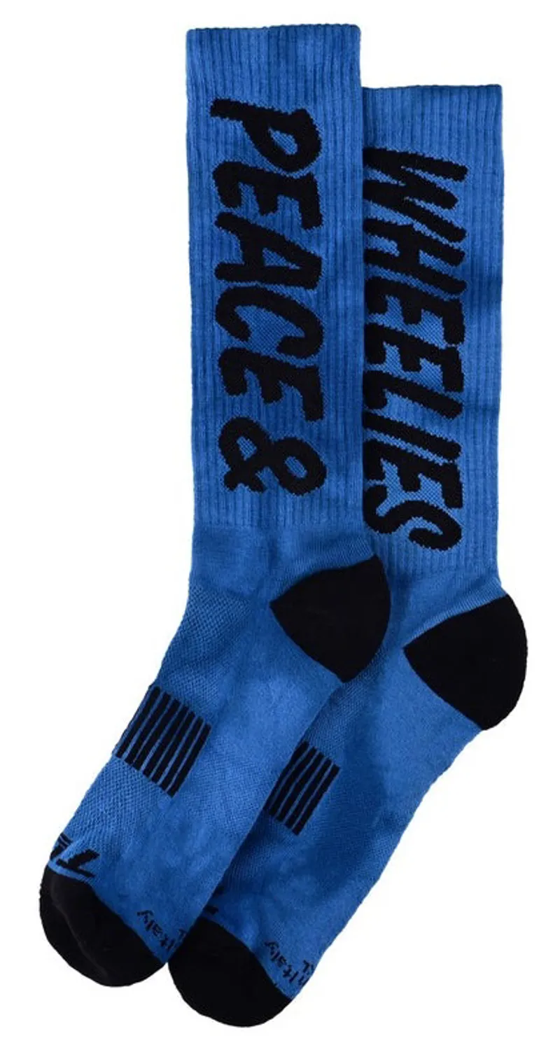 Troy Lee Designs Peace and Wheelies Performance MTB Socks Cobalt