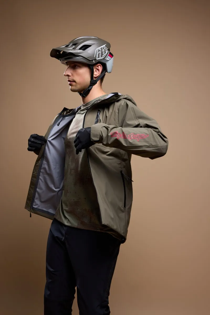 Troy Lee Designs Resist Waterproof MTB Jacket Mono Dark Pine-13