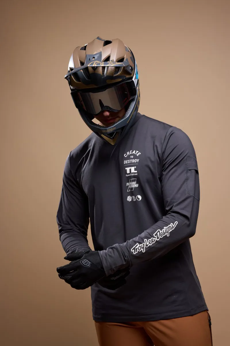 Troy Lee Designs Ruckus Ride LS MTB Jersey Destroy Carbon-10