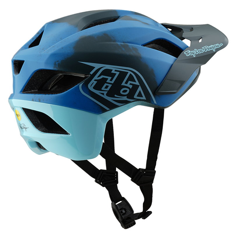 Troy Lee Designs Flowline SE MIPS MTB Helmet Badge Camo Blue-2