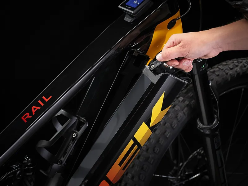 Trek Rail 9.8 GX AXS Electric Mountain Bike 2022 Black/Marigold/Red-5