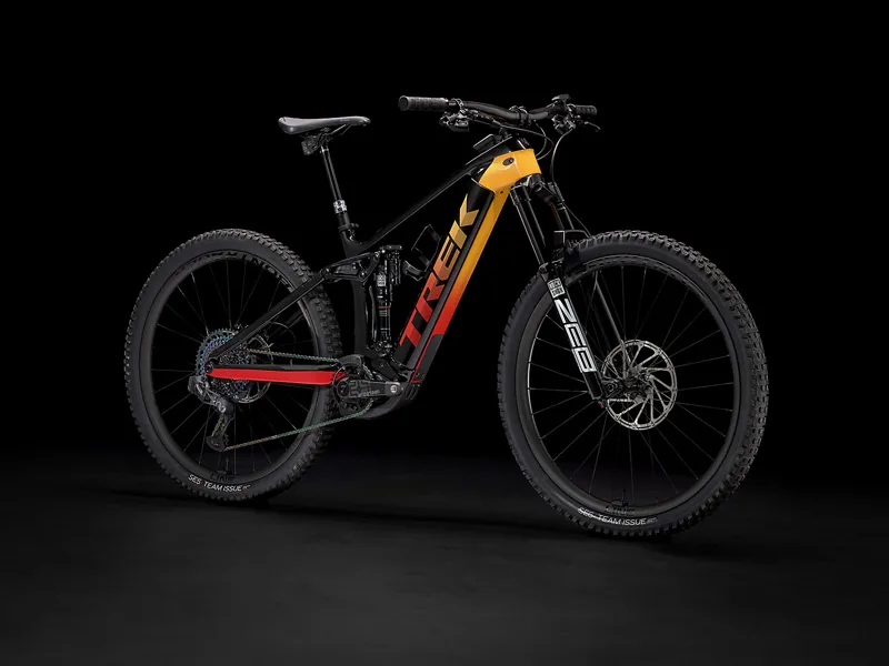 Trek Rail 9.9 XX1 Electric Mountain Bike 2022 Black/Marigold To Red-1