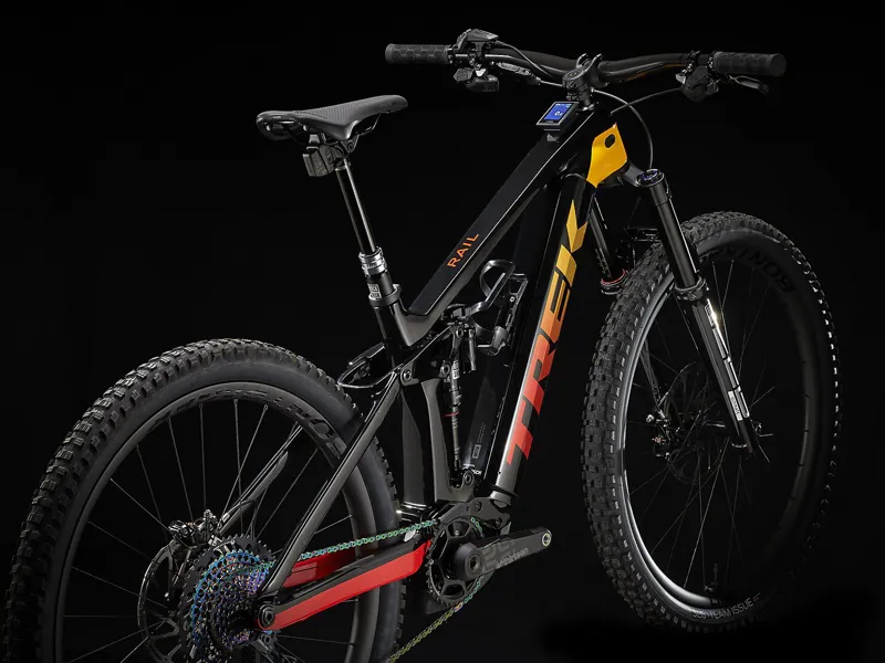 Trek Rail 9.9 XX1 Electric Mountain Bike 2022 Black/Marigold To Red-2