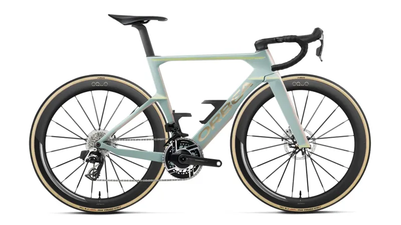 Orbea Orca Aero M11e LTD PWR Road Bike 2027 Frozen Concrete/Aurora Blaze
