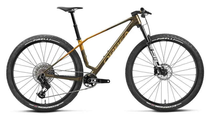 Orbea Alma M-Team AXS Hardtail Mountain Bike 2027 Caramel Carbon View/Leo Orange