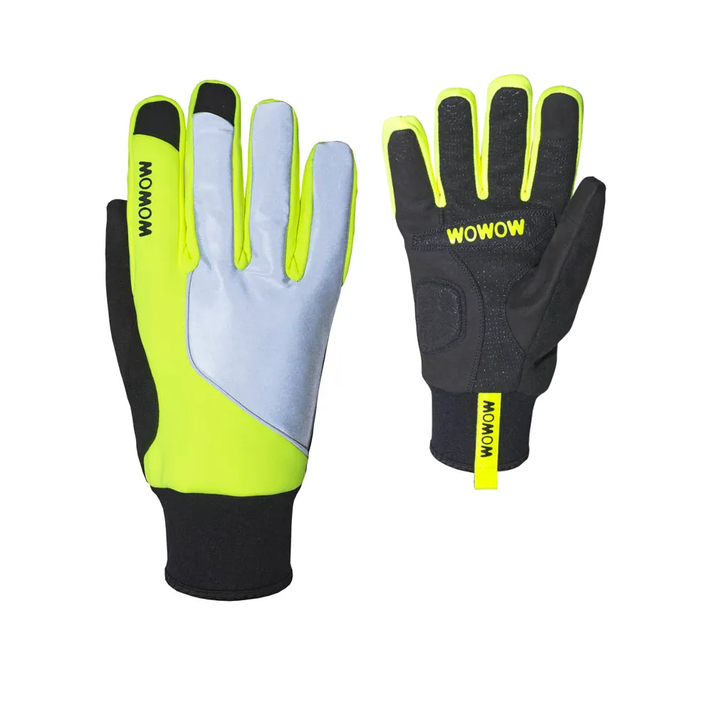 Image of Wowow Wetland Waterproof Cycling Glove Black/Reflective/Fluo Yellow
