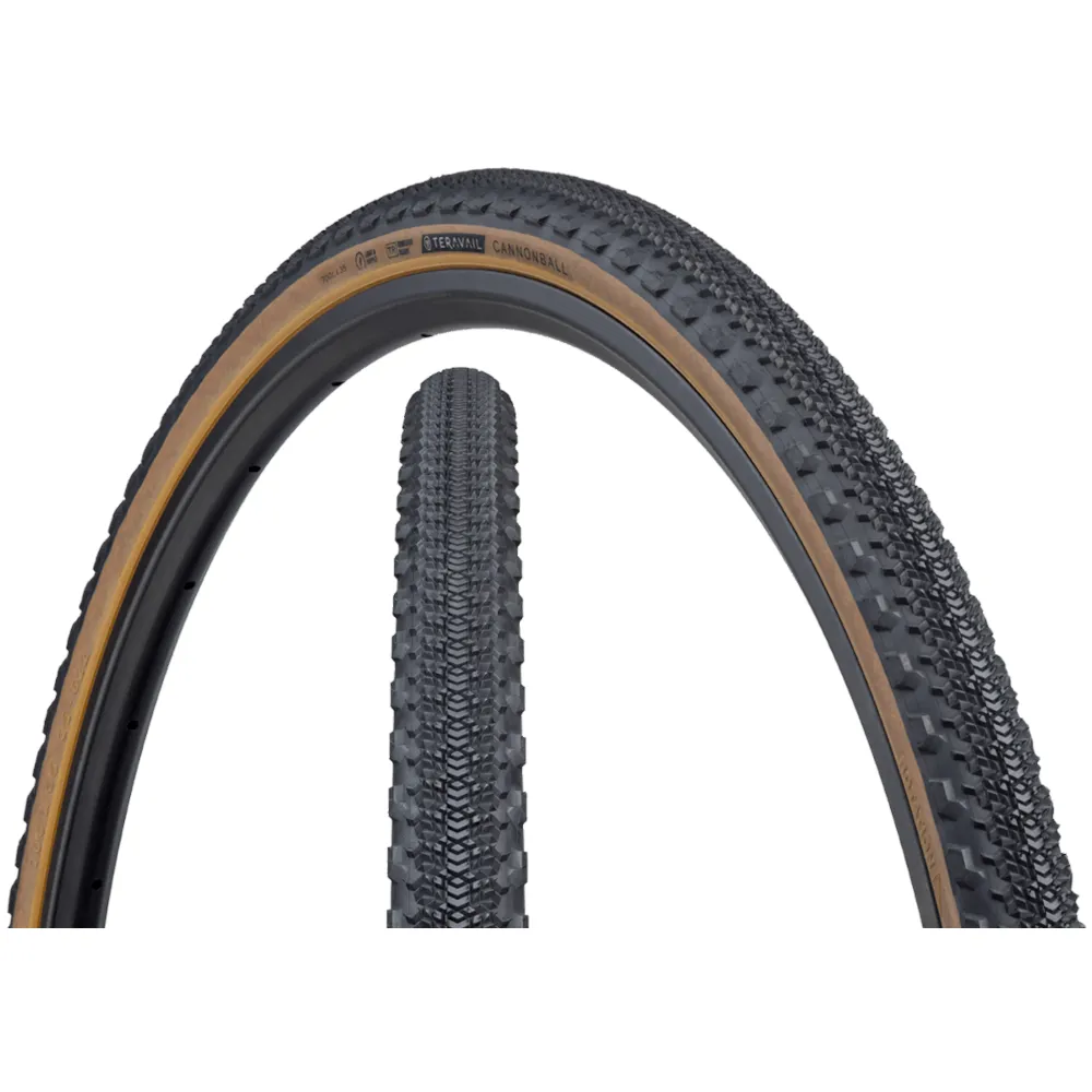 Teravail Teravail Cannonball Gravel Tyre Light and Supple Black/Tan Sidewall