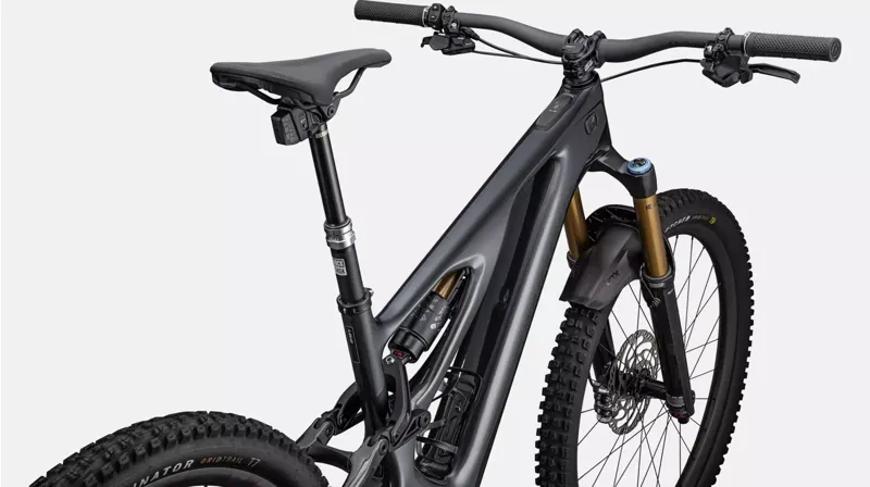 Specialized Levo S-Works Electric Bike 2024 Gloss Black Liquid Metal/Satin Black Chrome Foil-3