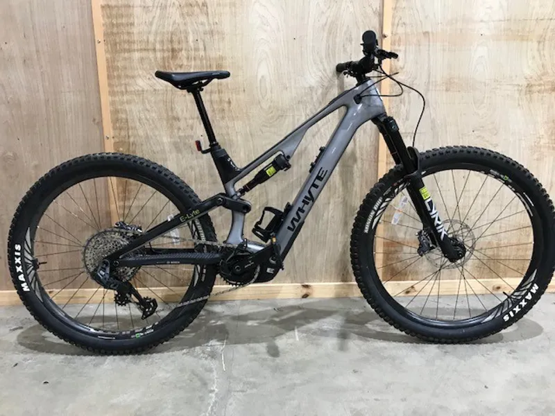 Ex Demo Whyte E-Lyte150 RSX Medium Electric Bike 2024 Gloss Silver/UD Carbon