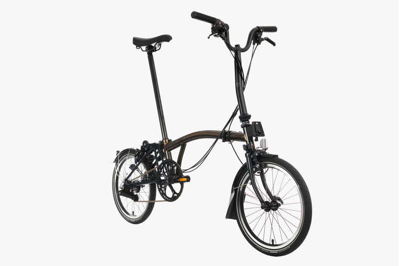 Brompton C-Line Explore Mid Bar Folding Bike 2023 Gloss Black Laquer-1