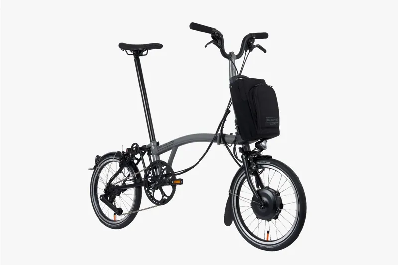 Brompton Electric P-Line Urban High Bar Folding Bike 2023 Storm Grey-1