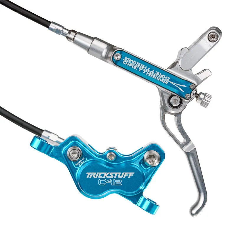 Trickstuff Direttissima Special Edition Disc Brake Set Silver/Blue