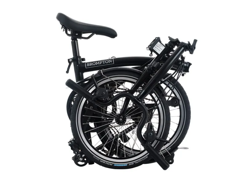 Brompton C Line 12 Speed Mid Bar Folding Bike 2026 Matt Black-2