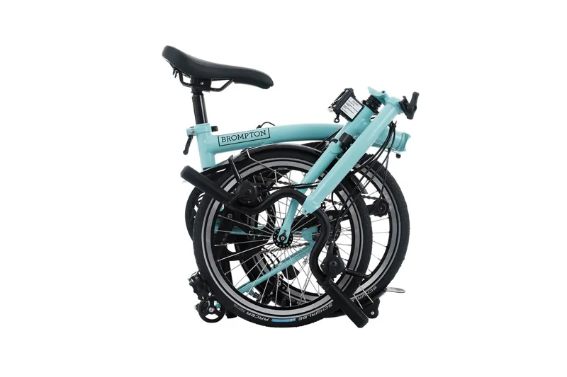 Brompton C Line 12 Speed Mid Bar Folding Bike 2026 Metallic Cloud Blue-2