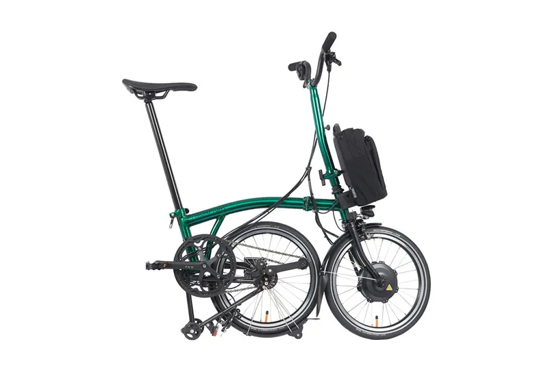 Brompton Electric P-Line Urban High Bar Folding Bike 2023 Emerald Lacquer-2