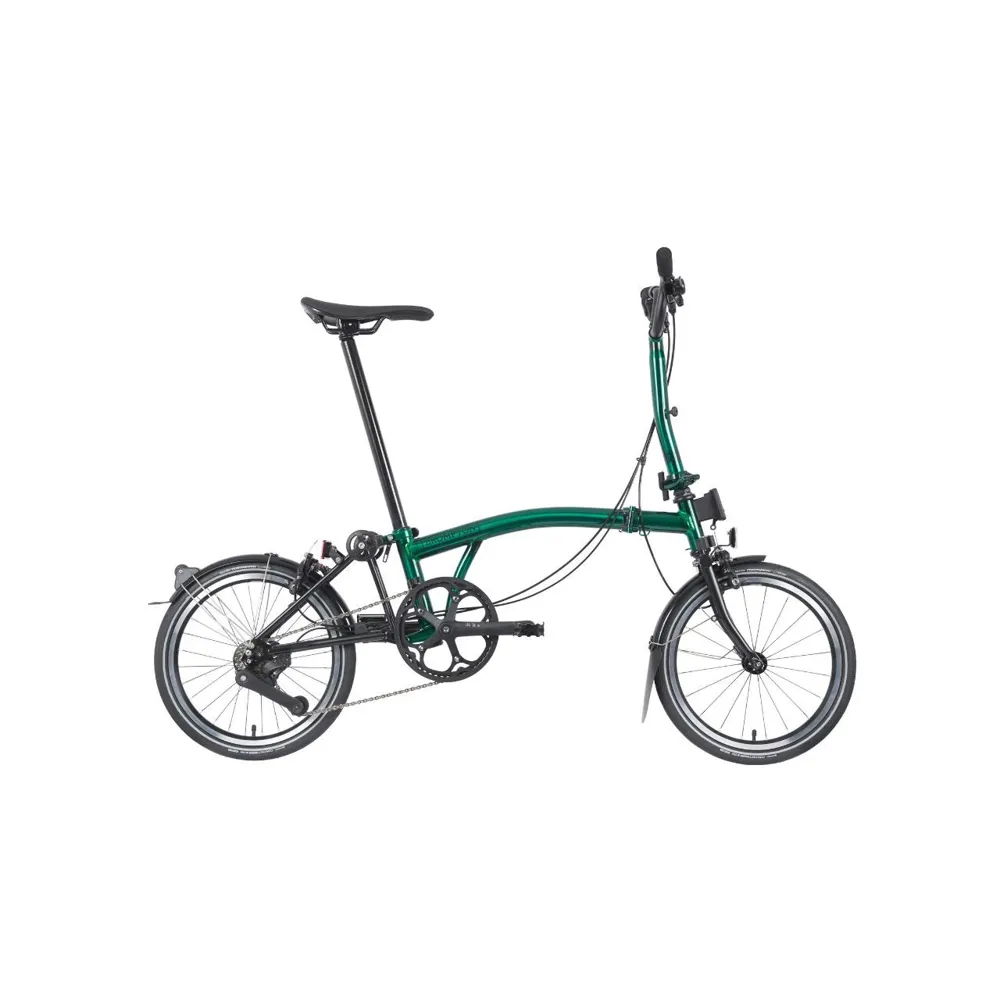 Brompton Brompton P-Line Urban Mid Bar Folding Bike 2023 Emerald Laquer