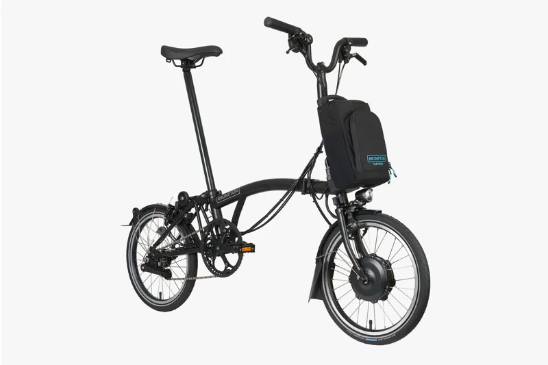 Brompton Electric C-Line Explore Mid Bar Folding Bike 2023 Black-1