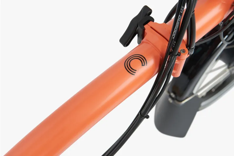 Brompton Electric C-Line Mid Bar Folding Bike Cloud 2023 Fire Coral-6