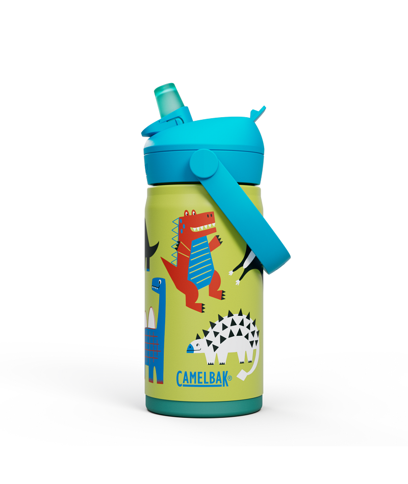 CamelBak Thrive Flip Straw Kids Vacuum Insulated Stainless Steel Bottle 350ml Dino Jam