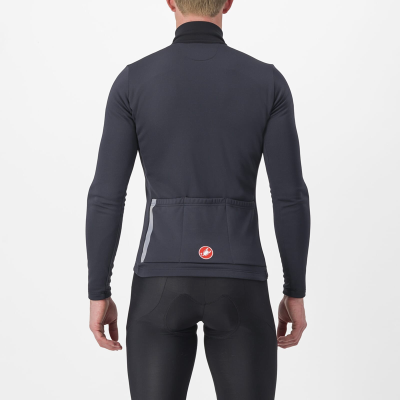 Castelli Entrata Thermal Long Sleeve Jersey Light Black/Red-1
